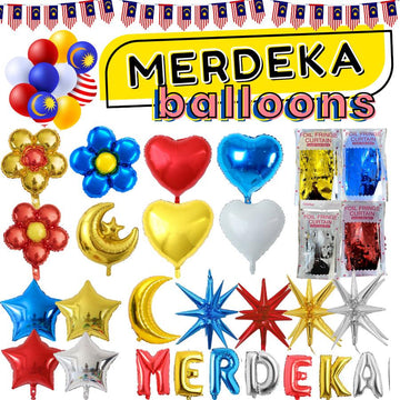 Merdeka Foil Balloons Belon Tema Kebangsaan Theme