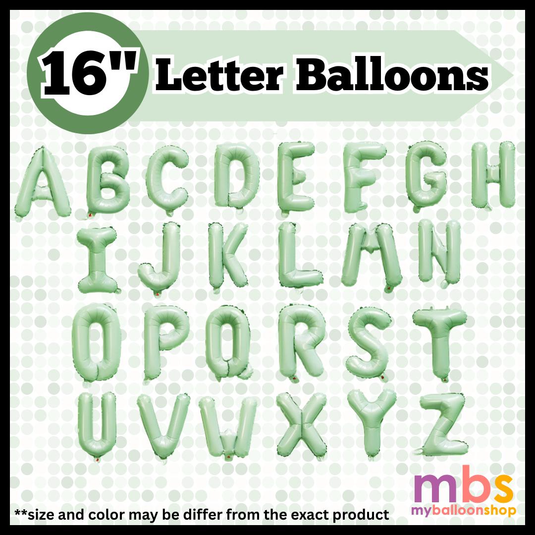 【16 INCH】Pastel Green ABC Balloons