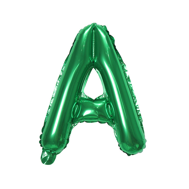 【16 INCH】Green ABC Balloons