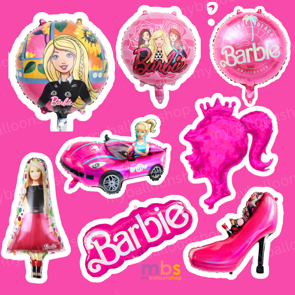Barbie Balloons Theme Foiled Balloons