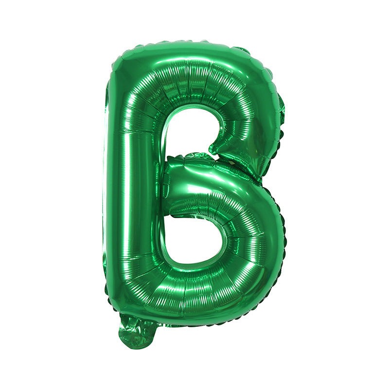 【16 INCH】Green ABC Balloons