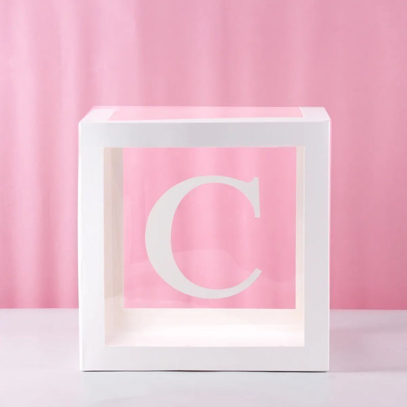 1 pc - Letter Boxes Transparent Birthday Party Decoration (LBOX)