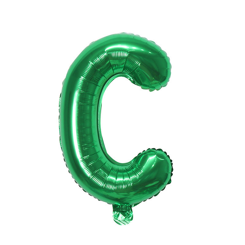 【16 INCH】Green ABC Balloons