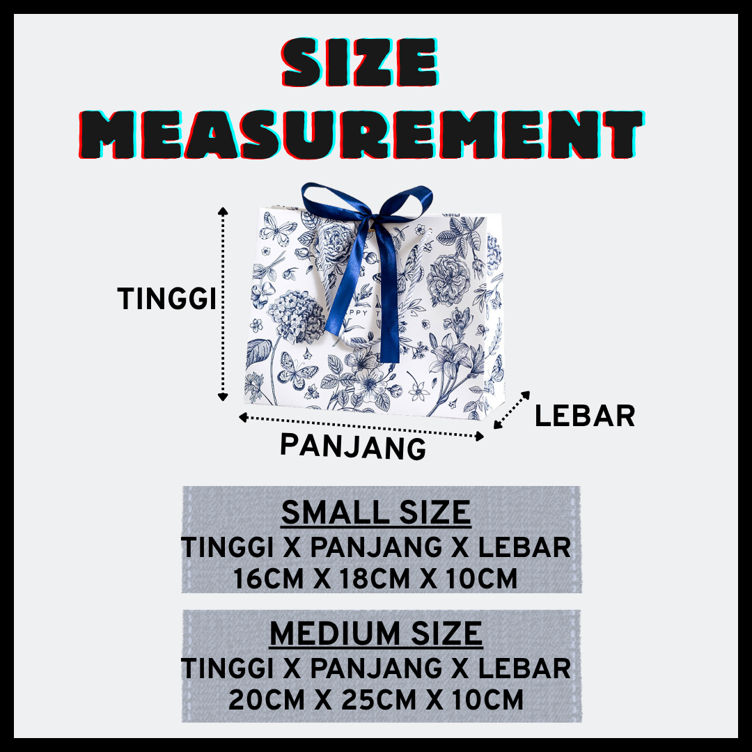 Premium Paper Bag Blue Flower