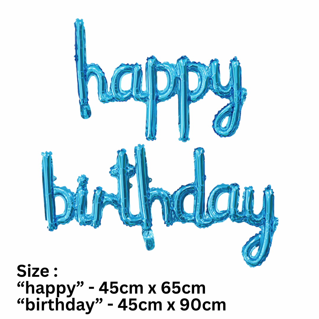 Cursive - Happy Birthday Balloons