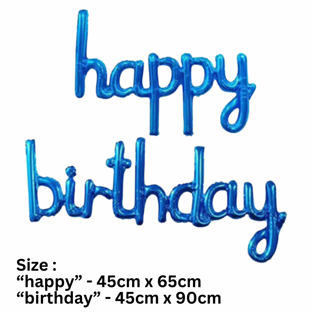 Cursive - Happy Birthday Balloons