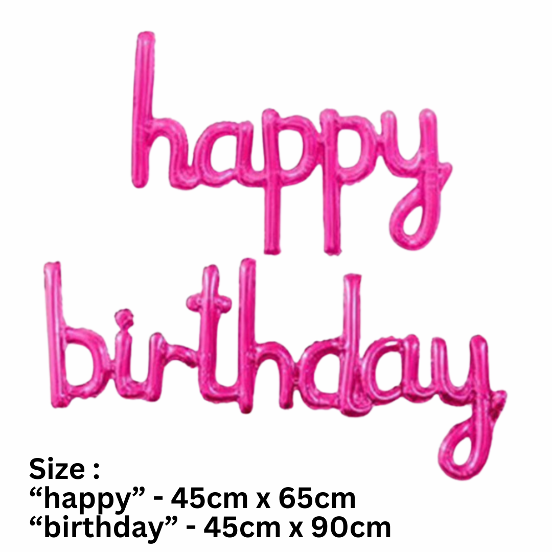Cursive - Happy Birthday Balloons