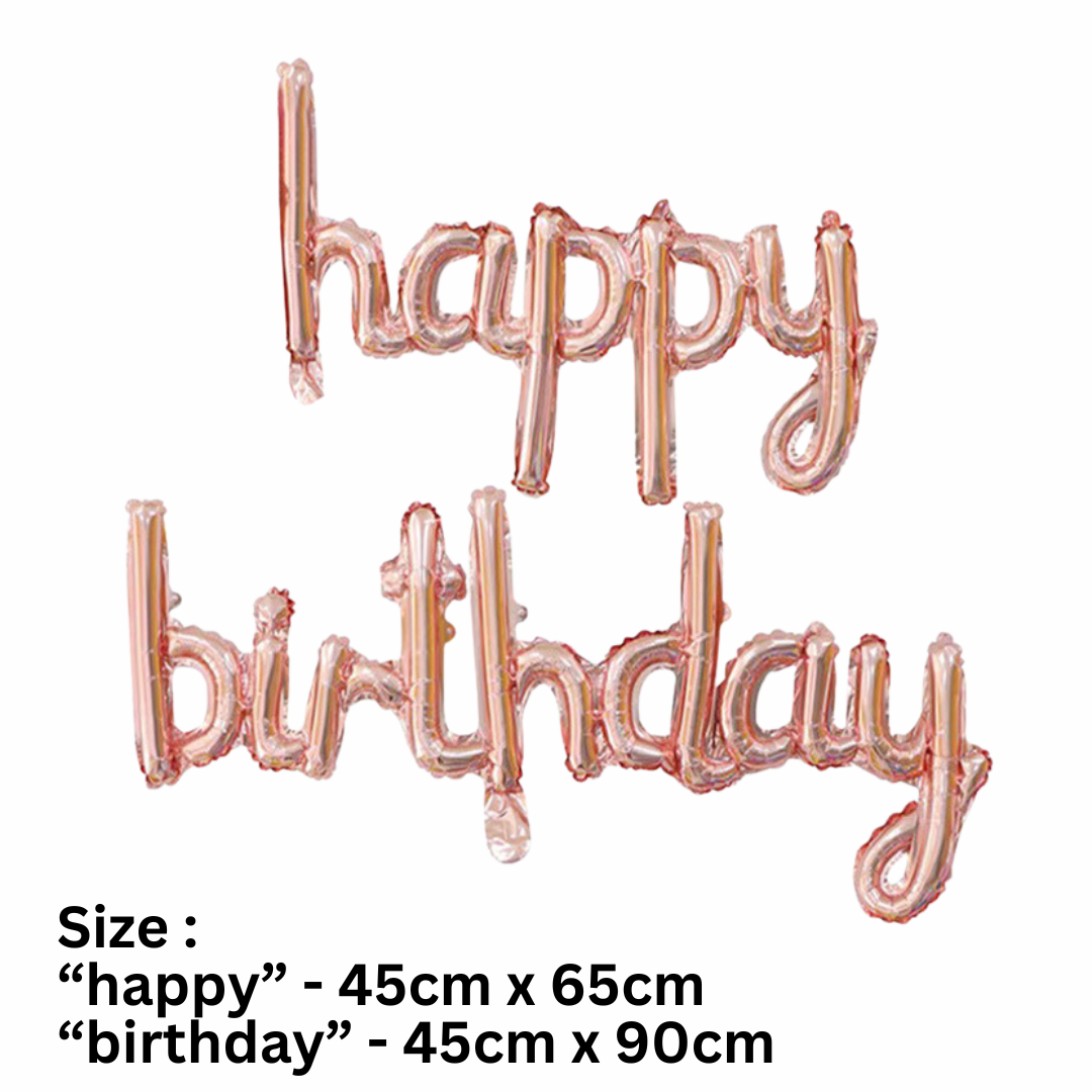Cursive - Happy Birthday Balloons