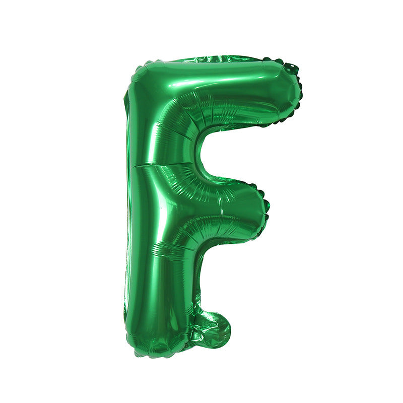 【16 INCH】Green ABC Balloons