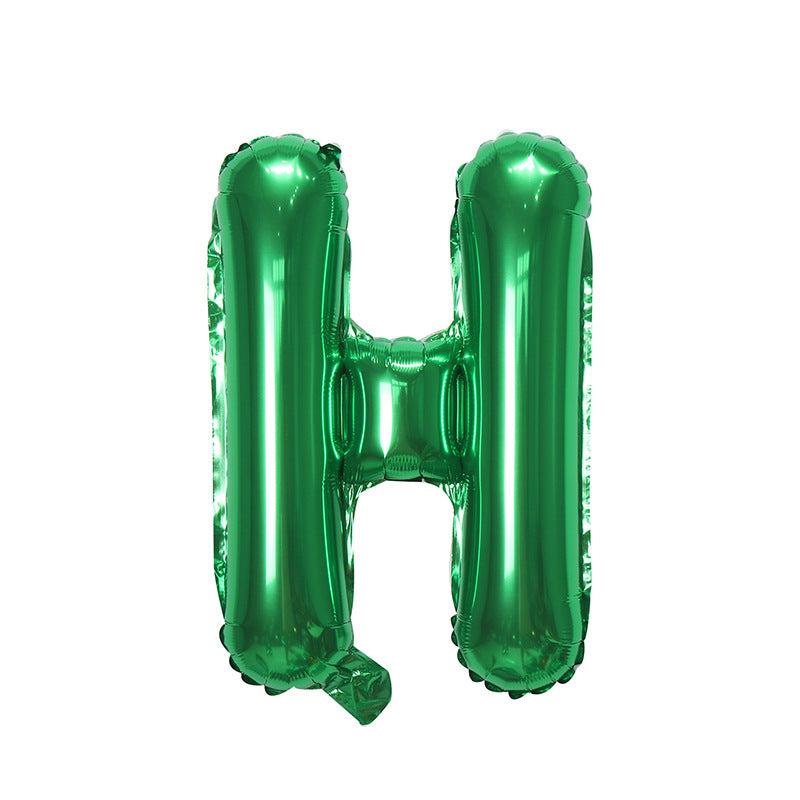 【16 INCH】Green ABC Balloons