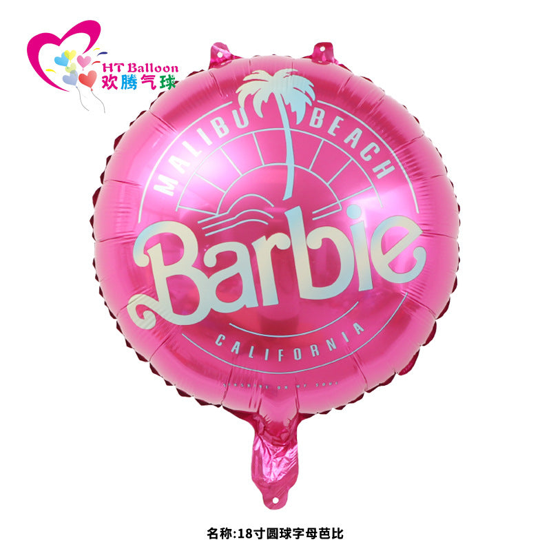 Barbie Balloons Theme Foiled Balloons