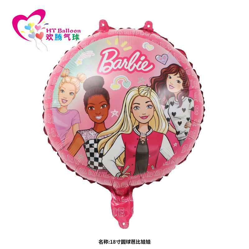 Barbie Balloons Theme Foiled Balloons