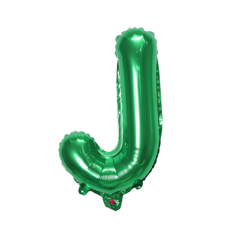 【16 INCH】Green ABC Balloons