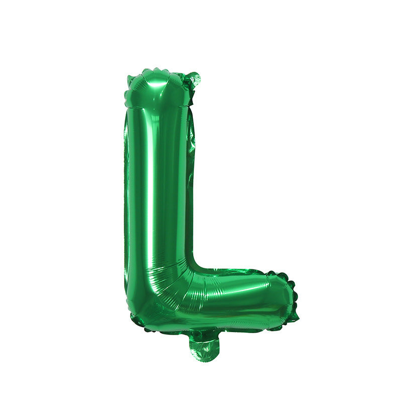 【16 INCH】Green ABC Balloons