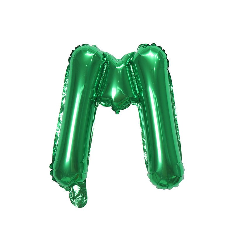 【16 INCH】Green ABC Balloons