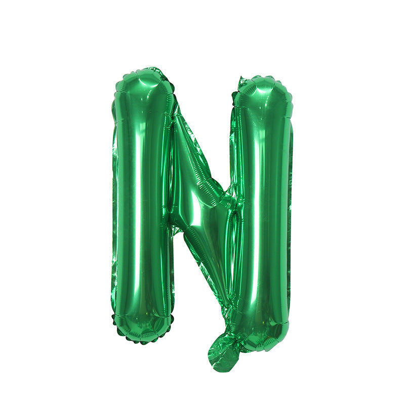 【16 INCH】Green ABC Balloons