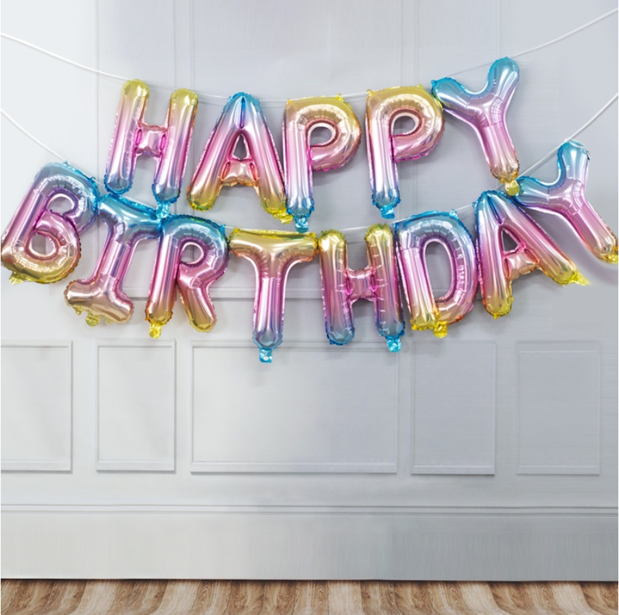 16 inch Happy Birthday Balloons Banner