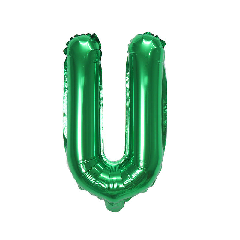【16 INCH】Green ABC Balloons