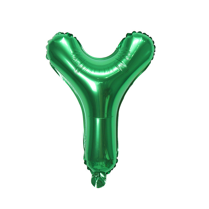 【16 INCH】Green ABC Balloons