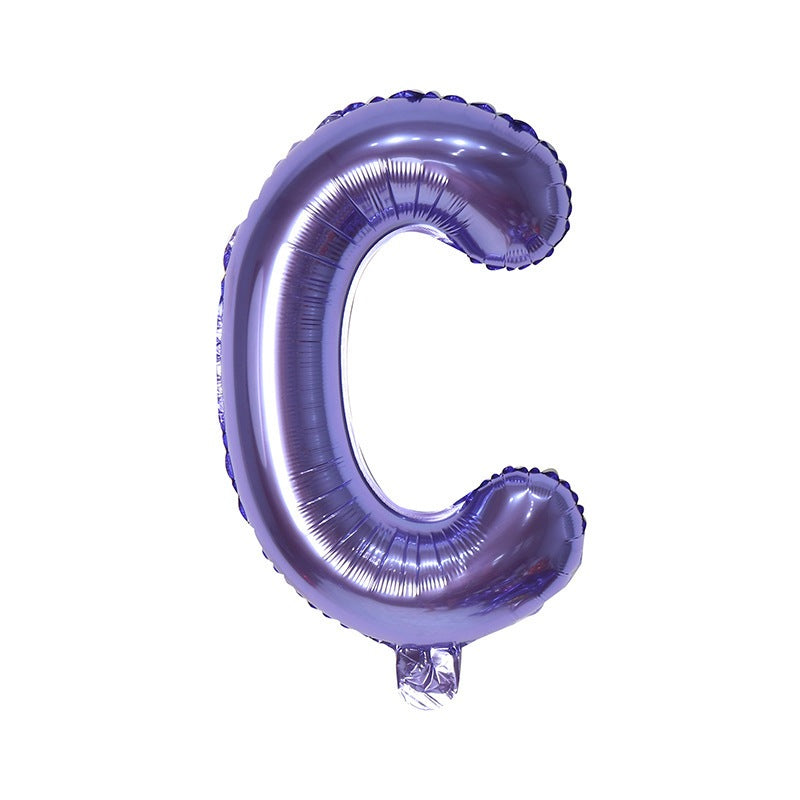 【16 INCH】Purple ABC Balloons