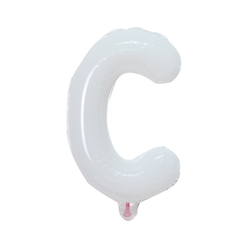 【16 INCH】White ABC Balloons
