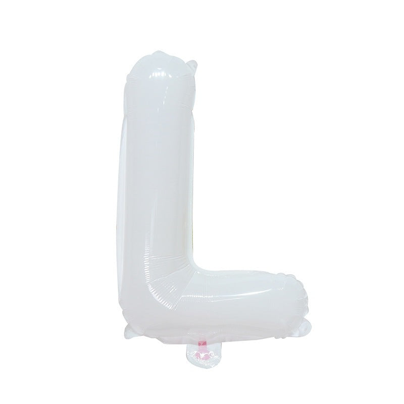 【16 INCH】White ABC Balloons