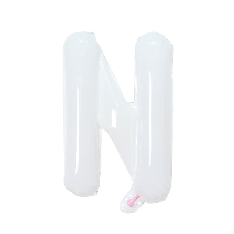 【16 INCH】White ABC Balloons