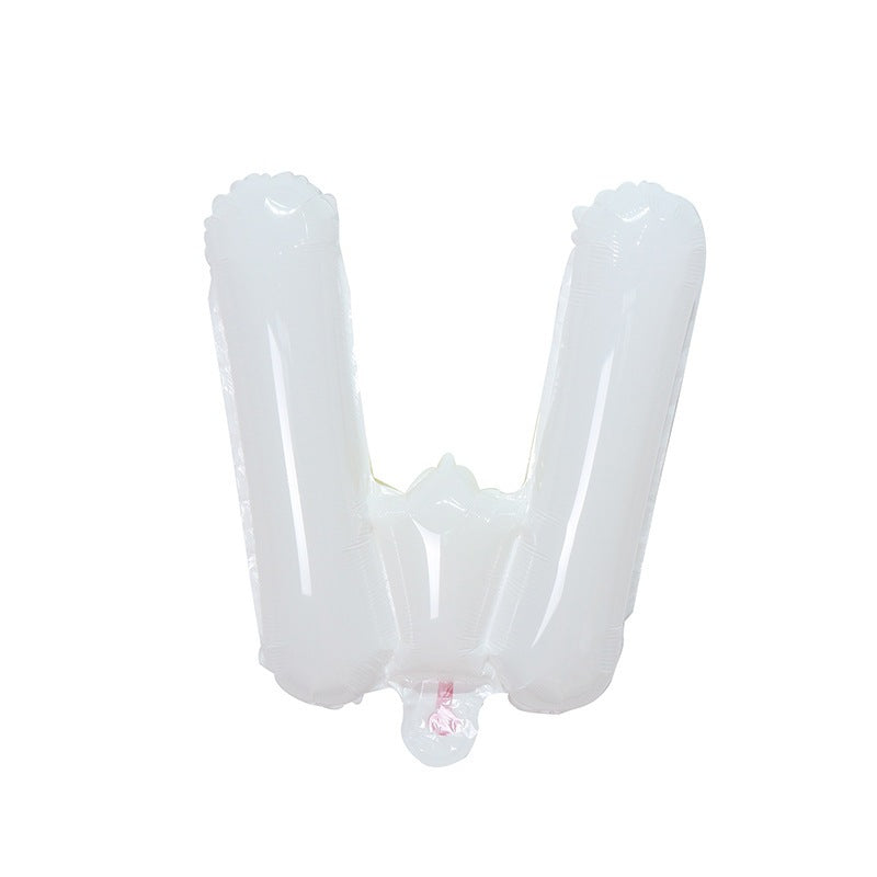【16 INCH】White ABC Balloons