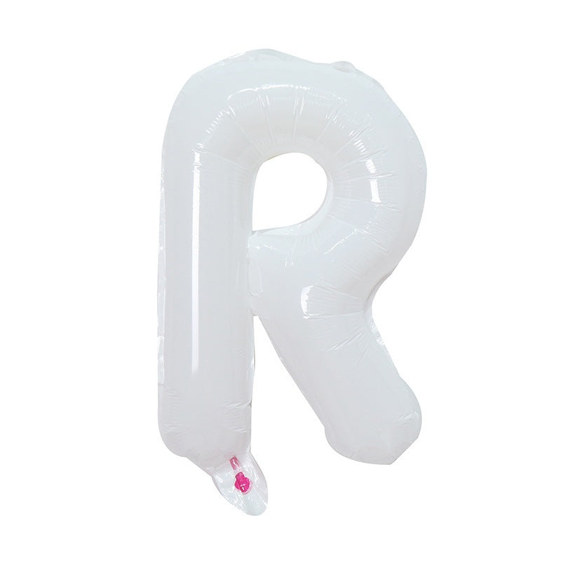【16 INCH】White ABC Balloons