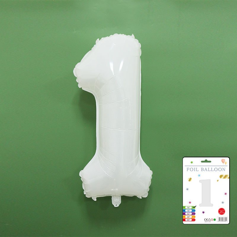 【16 INCH】White ABC Balloons