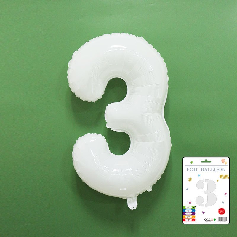 【16 INCH】White ABC Balloons