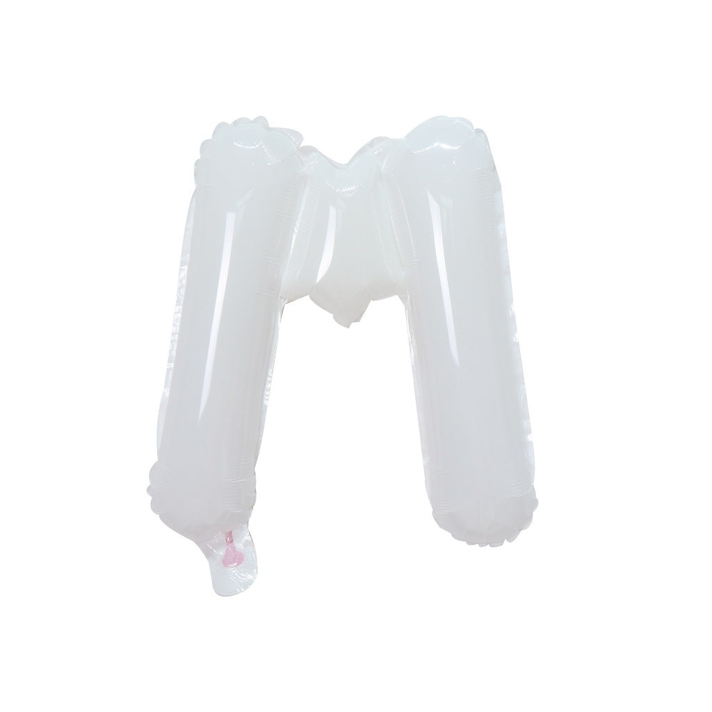 【16 INCH】White ABC Balloons