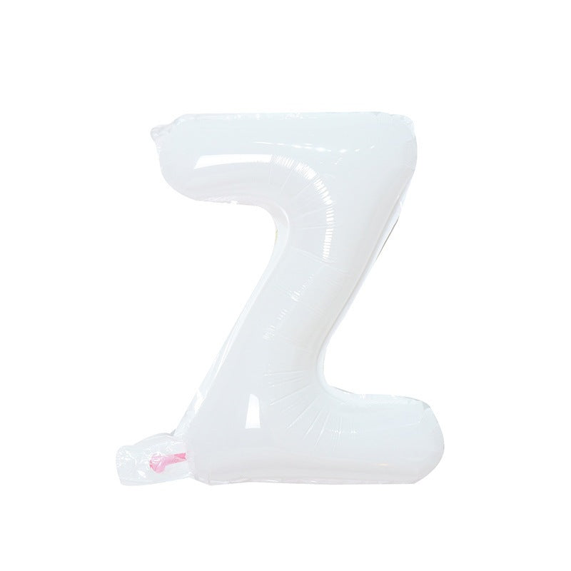 【16 INCH】White ABC Balloons