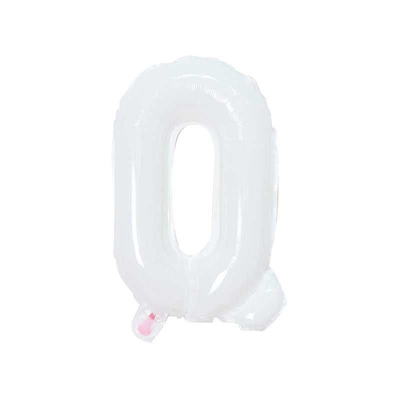 【16 INCH】White ABC Balloons