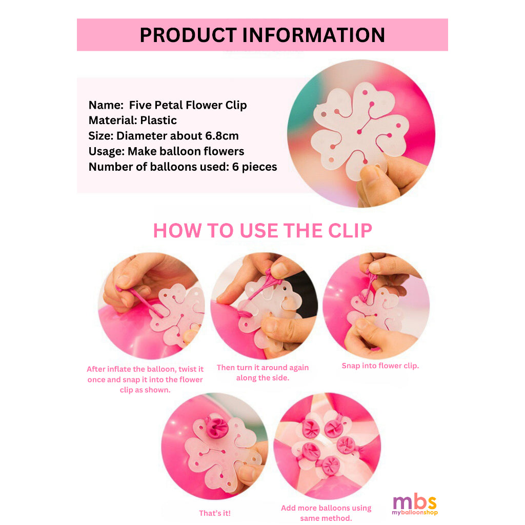 1 pc - Flower Balloons Clip Accessories for Balloons Decorations