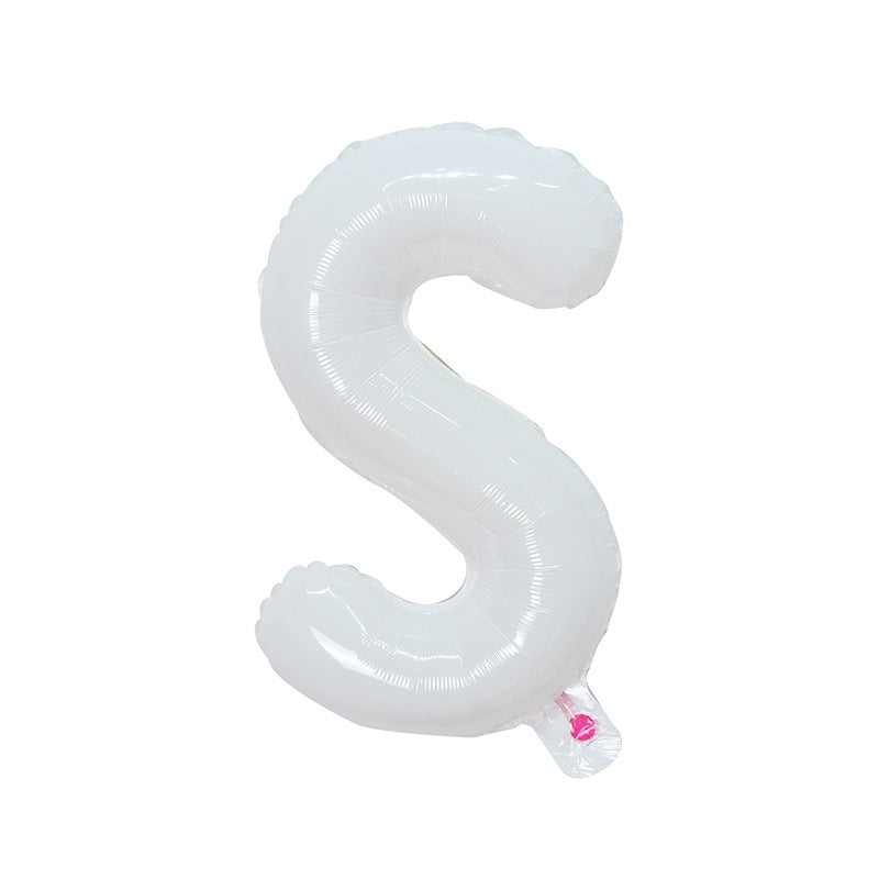 【16 INCH】White ABC Balloons