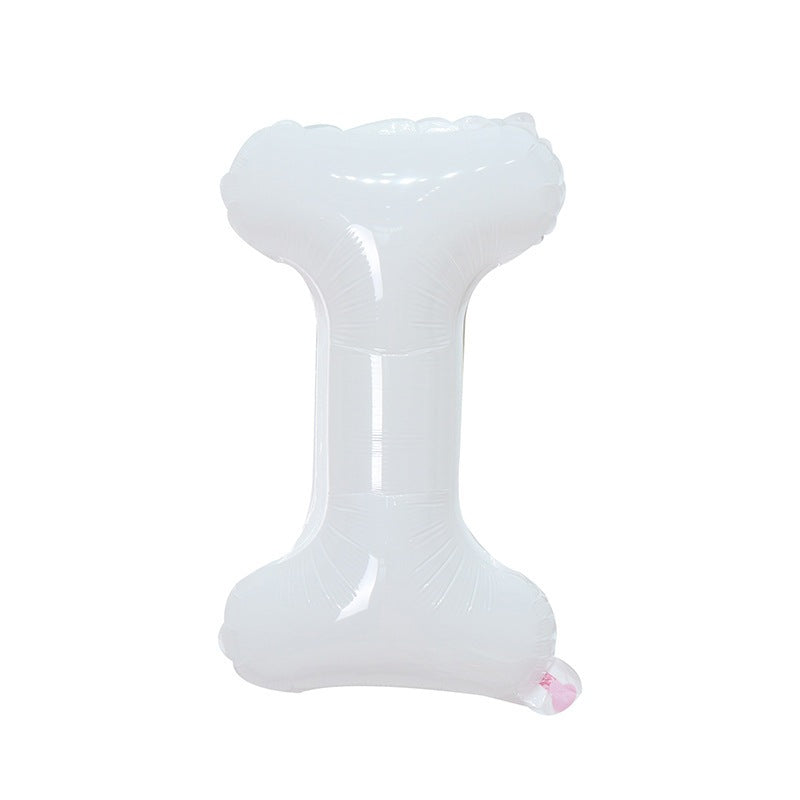 【16 INCH】White ABC Balloons