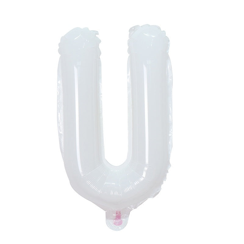 【16 INCH】White ABC Balloons
