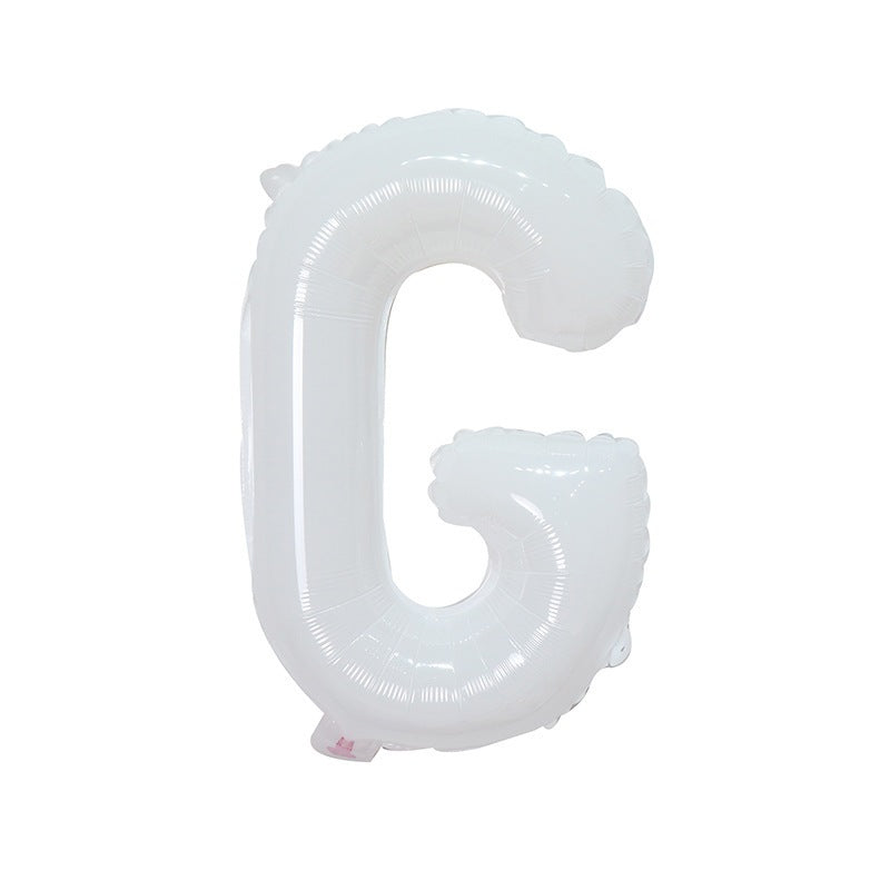 【16 INCH】White ABC Balloons
