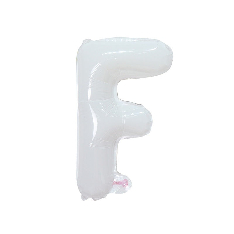 【16 INCH】White ABC Balloons