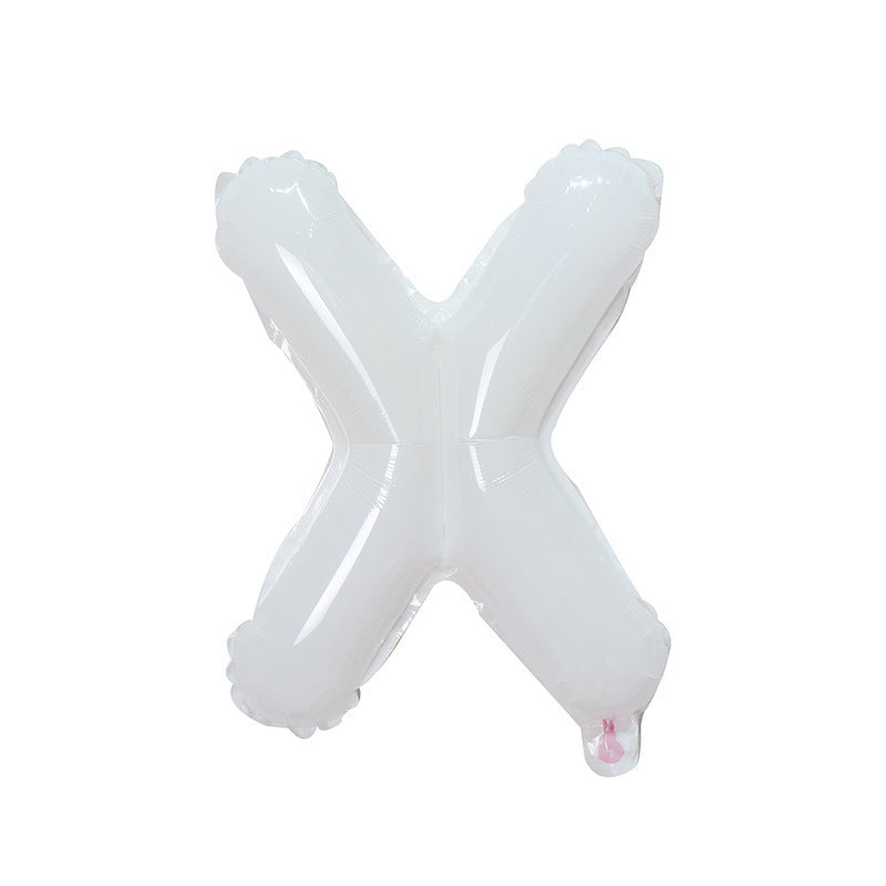 【16 INCH】White ABC Balloons