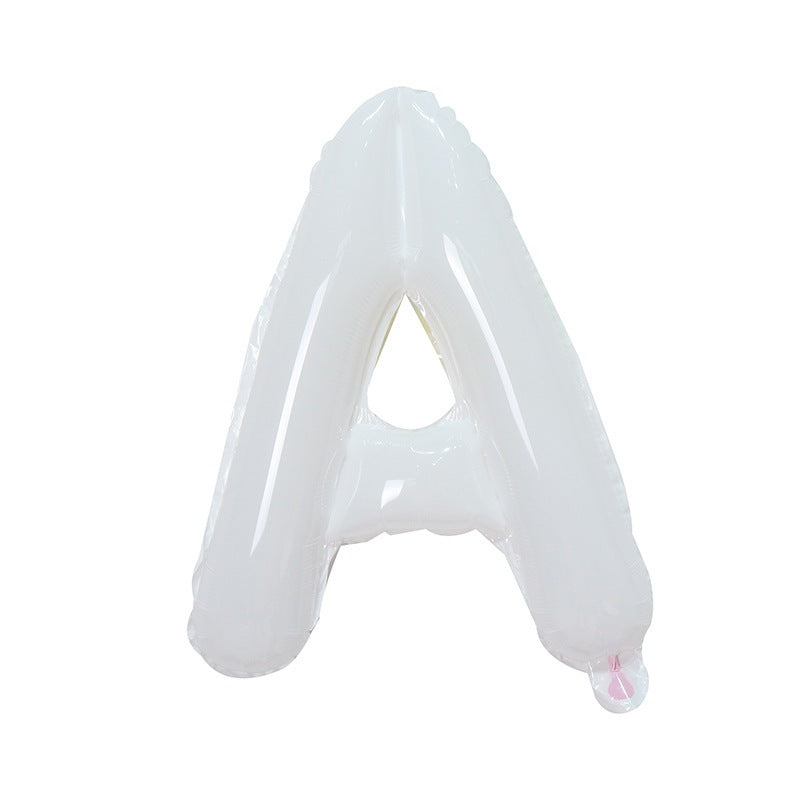 【16 INCH】White ABC Balloons