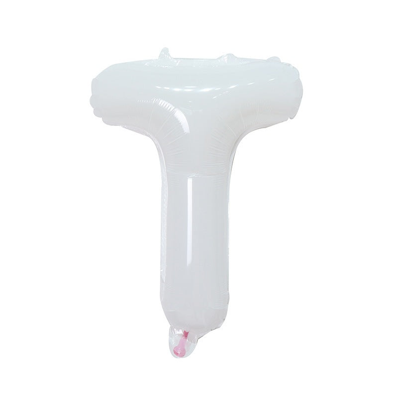 【16 INCH】White ABC Balloons