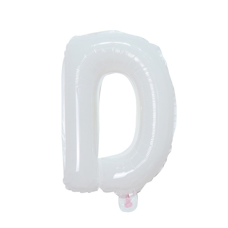 【16 INCH】White ABC Balloons