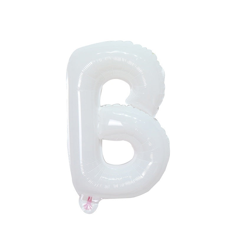 【16 INCH】White ABC Balloons