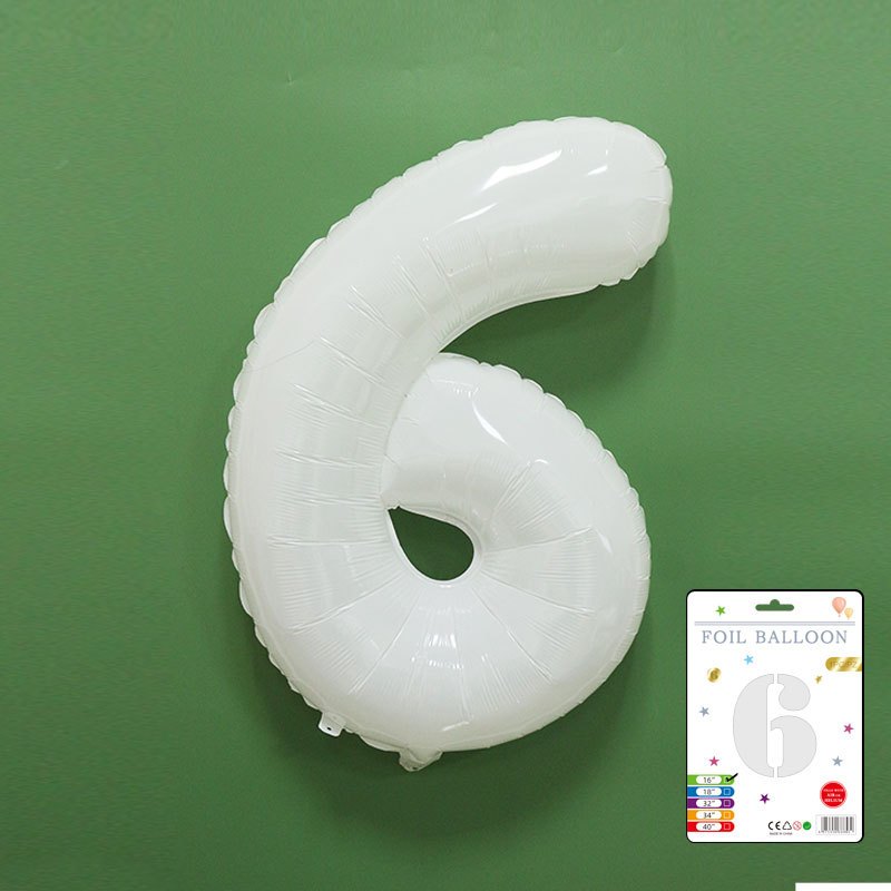 【16 INCH】White ABC Balloons
