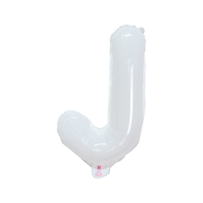 【16 INCH】White ABC Balloons