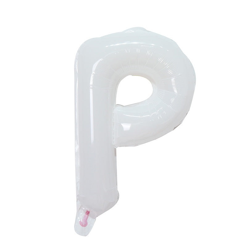 【16 INCH】White ABC Balloons