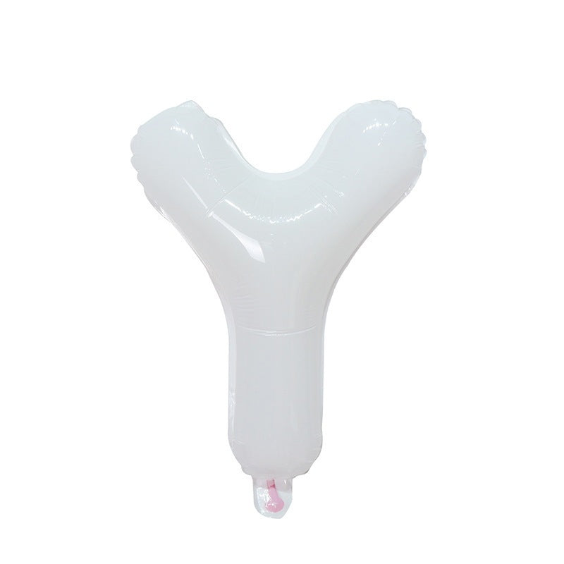 【16 INCH】White ABC Balloons
