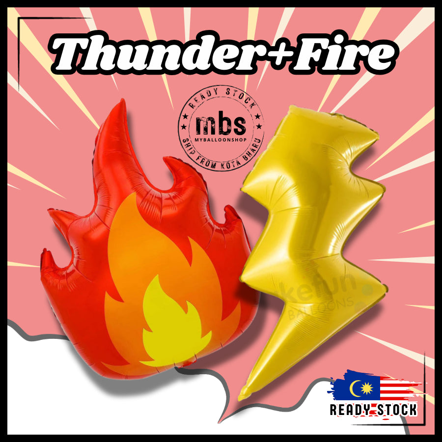 Fire Thunder Emote Element Balloon Birthday Theme